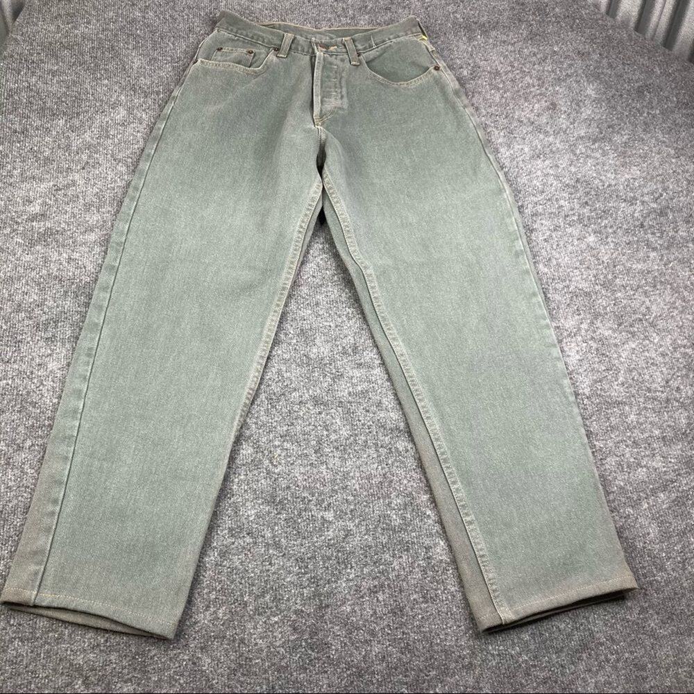 Mossimo Gene Jeans Women's Size 29 USA Made Green Button Fly Vintage Loose Baggy